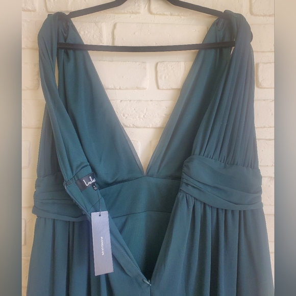 NWT Lulu's Heavenly Hue Forest Green Dress Goddess Evening Gown Size XL - Picture 14 of 16